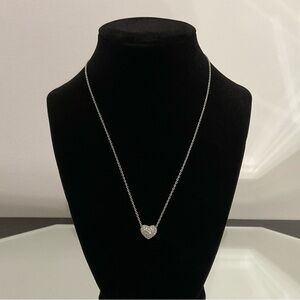 Elegant Swarovski Silver Heart Pendant Necklace